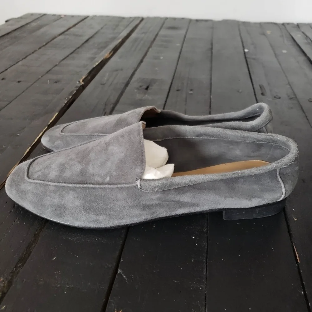 Andrea Carrano Women's 36.5 Grey Suede Loafers Slip On Shoes Flats 6 Italy